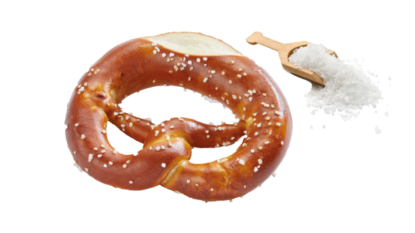 Laugenbrezel schwäbische Art mit Salz